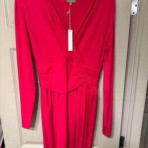 NWT Lilla P Super Flattering Red Long Sleeve Dress. Great for holidays! Boots!
